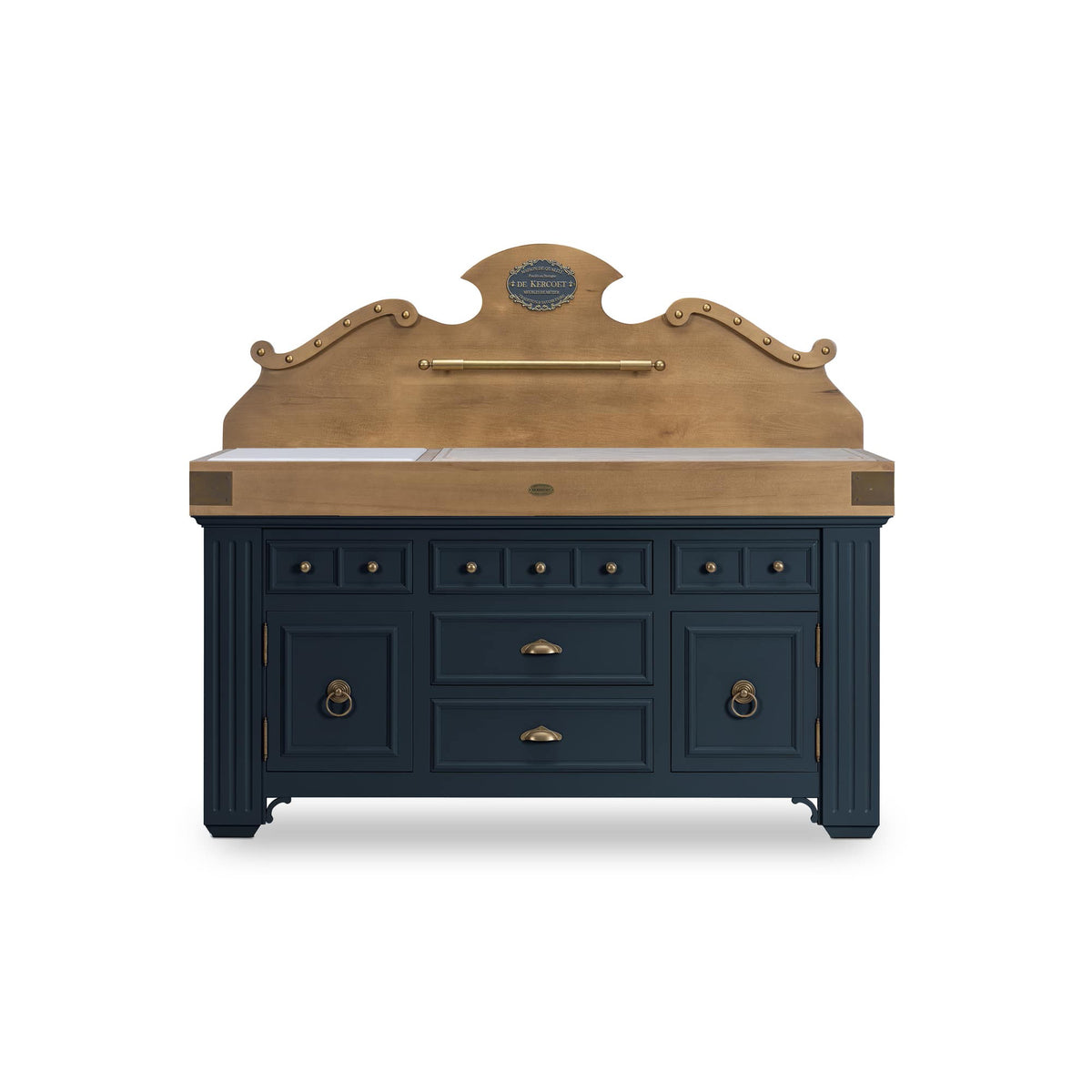 HOËDIC Butcher Block with Backsplash Credenza — Large