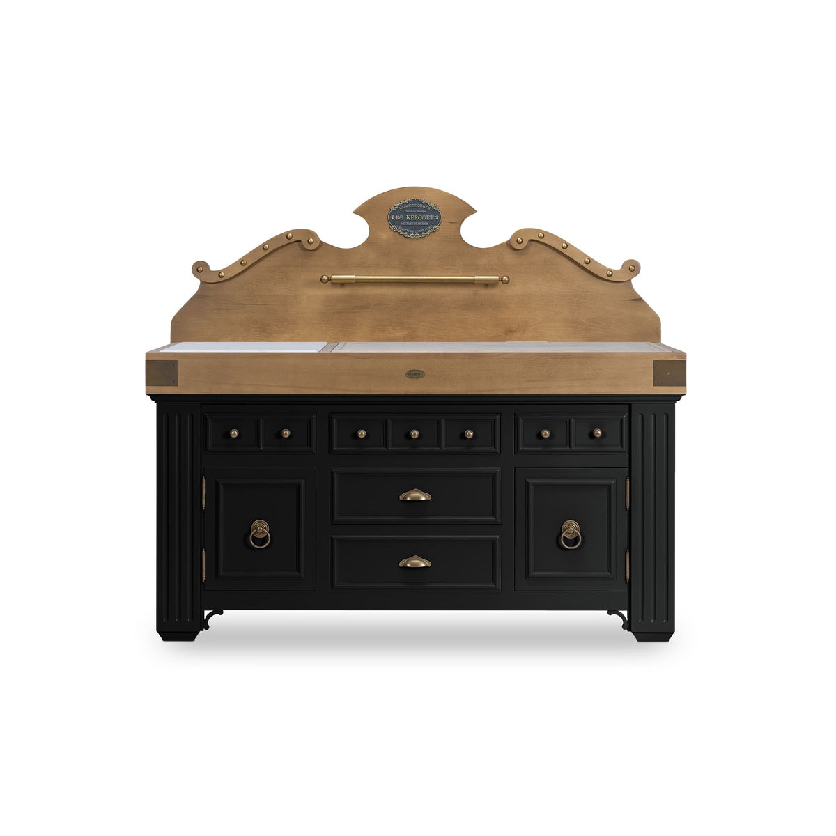 HOËDIC Butcher Block with Backsplash Credenza — Large