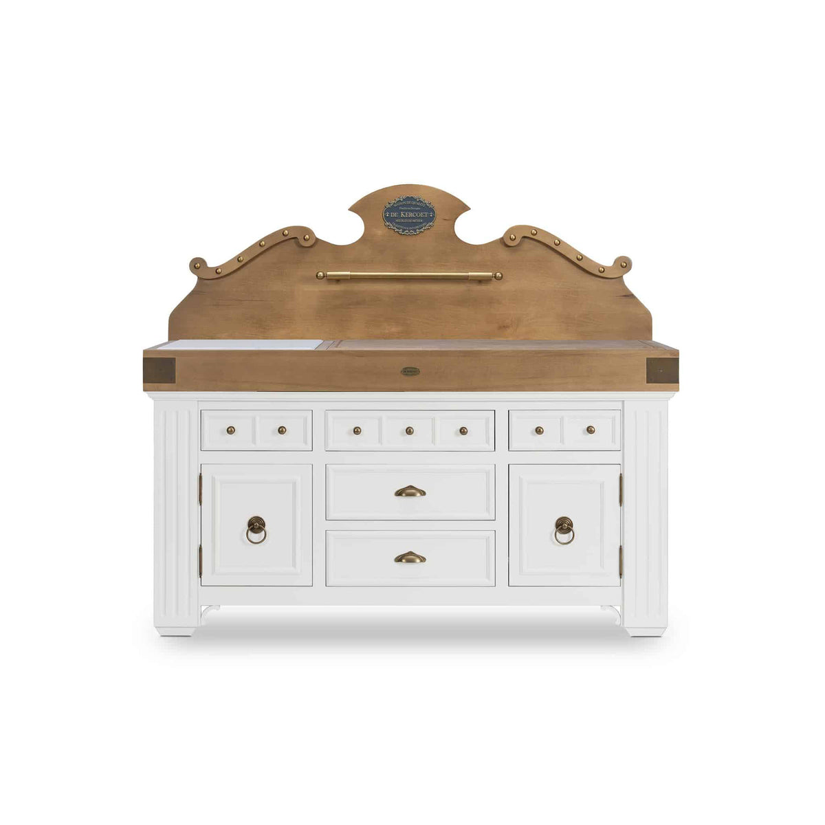 HOËDIC Butcher Block with Backsplash Credenza — Large
