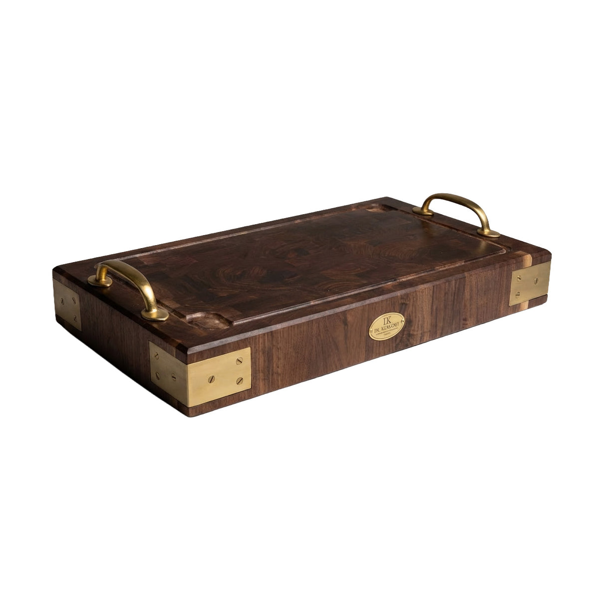 BOARDS End Grain cutting board — Walnut & Brushed Brass
